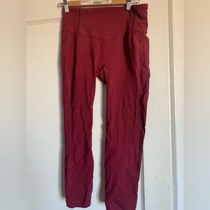 Lululemon dark red leggings with side pockets